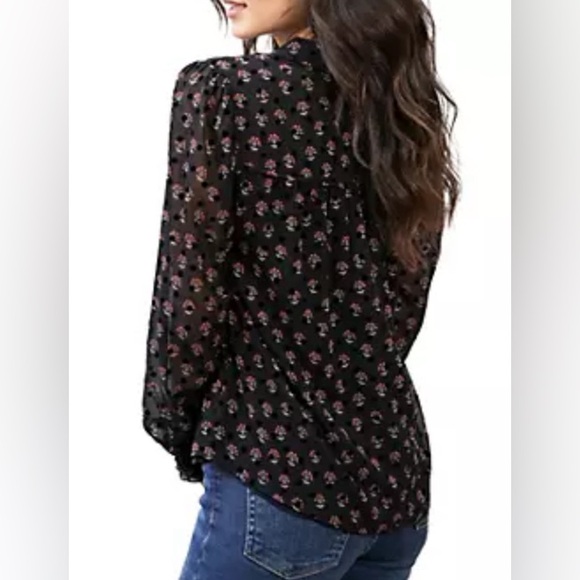 DR2 by Daniel Rainn Women's XL 14-16 Black Button Front Blouse Top NWOT NEW - Picture 2 of 12